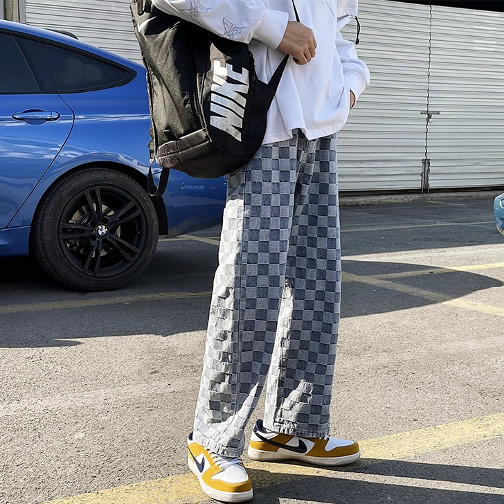 [HÀNG SẴN] Quần Jean họa tiết CARO Quần Jean Ống Rộng Phong Cách Đơn Giản Thời Trang Cho Cặp Đôi dành cho cả nam lẫn nữ | BigBuy360 - bigbuy360.vn