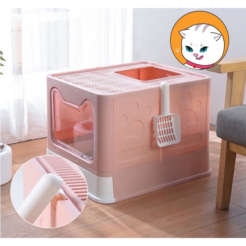 NHÀ VỆ SINH CHO CHÓ MÈO CÓ NGĂN KÉO KHÉP KÍN, CÓ CỬA ĐÓNG, CÓ THỂ GẤP GỌN