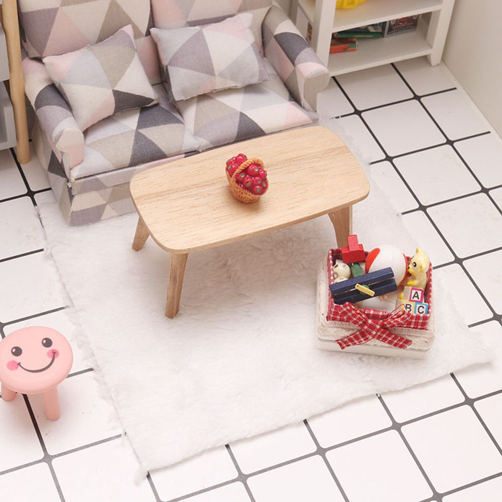 Thảm lông mini tỉ lệ 1/12 dùng làm phụ kiện chụp ảnh độc đáo cho nhà búp bê