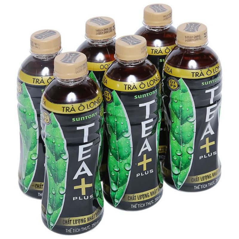 Lốc 6 chai trà Ôlong TEA plus chai lớn 455ml