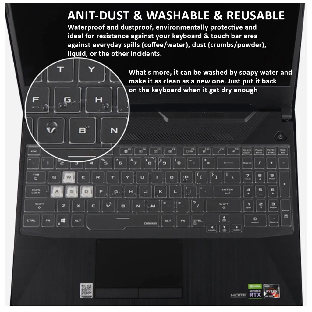 Ốp Bảo Vệ Bàn Phím Máy Tính Bằng TPU Tiện Dụng Cho Asus TUF Gaming A15 A17 F15 F17 FX506 FA506 FX507 FA507 15 inch