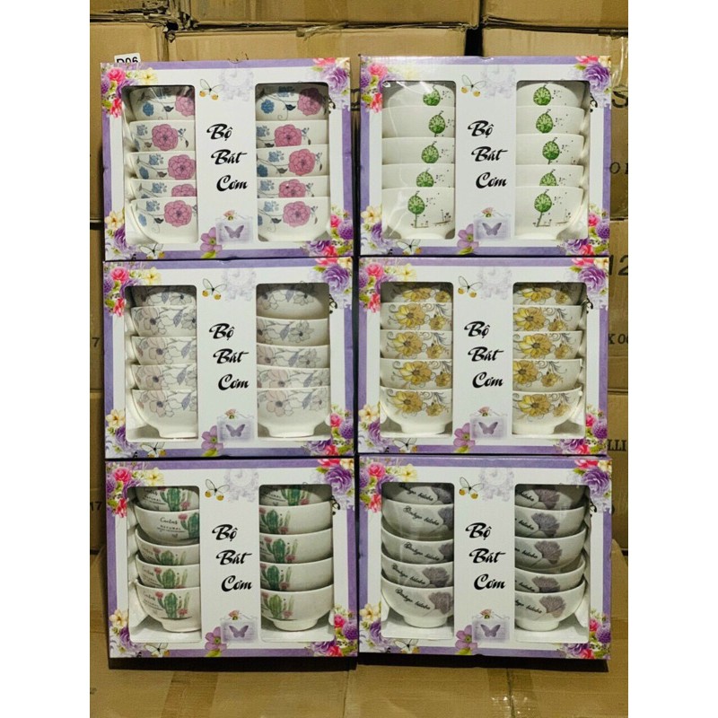 bộ 10 bát cơm bát tràng