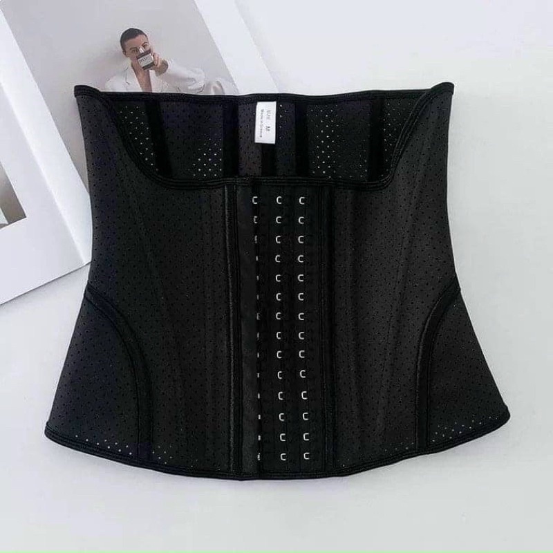Đai gen nịt bụng Latex 17 xương thông hơi thế hệ mới - tặng thanh nới, lót đai, thước dây