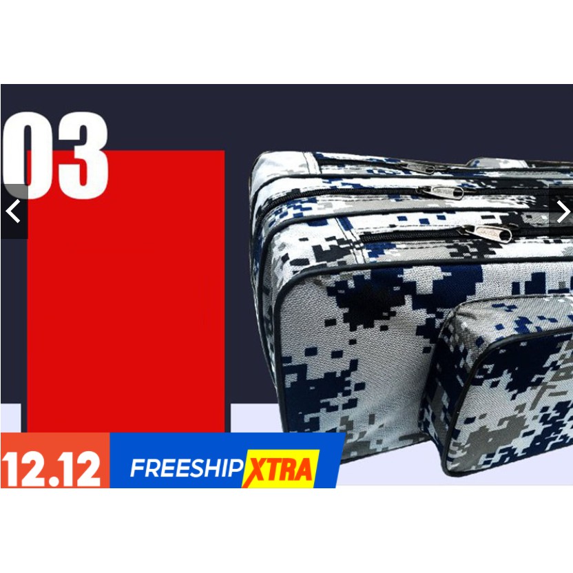 Túi đựng cần câu cá, bao đựng cần câu đa năng 2 ngăn dài 80-120cm màu dàn di cao cấp PK-9