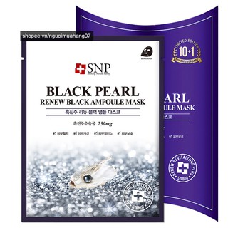 Mặt nạ tinh chất ngọc trai đen SNP Black Pearl Renew Black Ampoule Mask