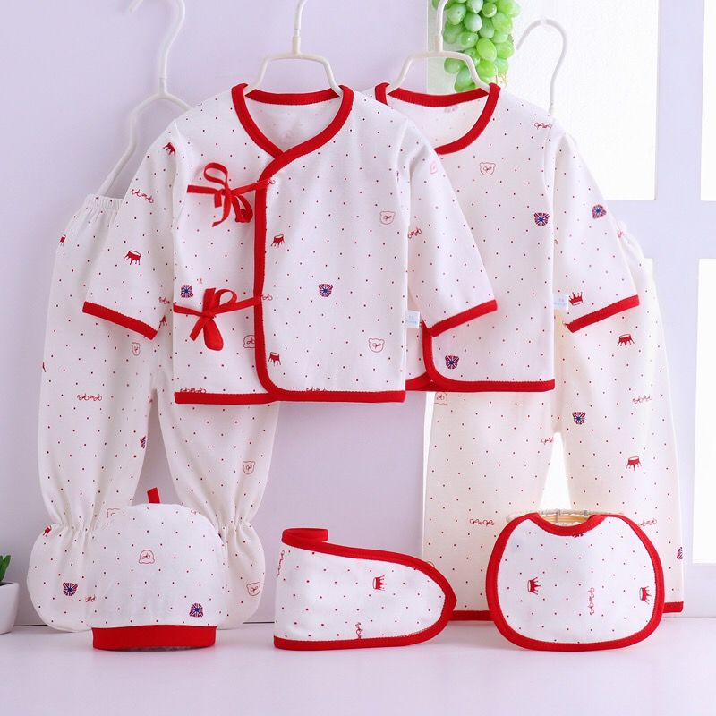 Set 7 Món Đồ Lót Cotton Thời Trang Xuân Thu Cho Bé Sơ Sinh