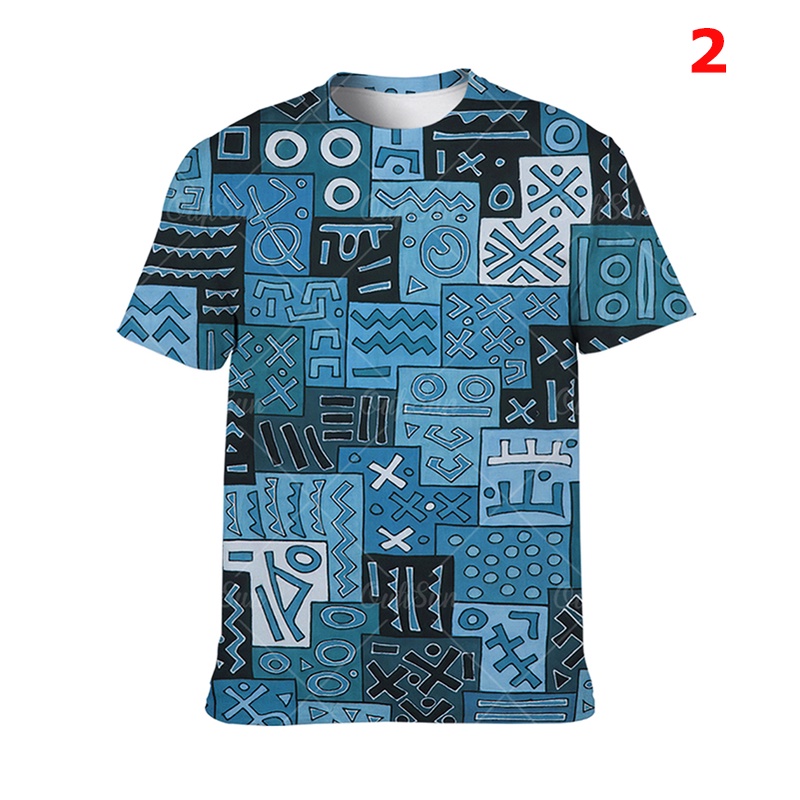 Áo Thun Tay Ngắn In Họa Tiết Hình Học 3D Bằng Vải Polyester Thời Trang Mùa Hè Cho Nam Size XXS-6XL