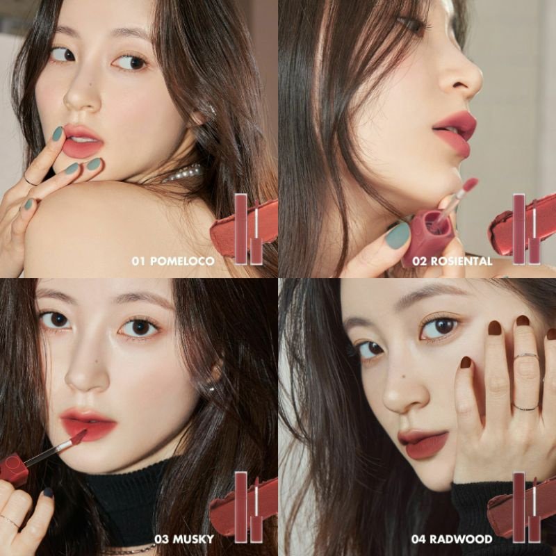 (Màu 01-&gt;08) Son Kem Lì Lên Màu Chuẩn, Mịn Môi ROMAND Blur Fudge Tint