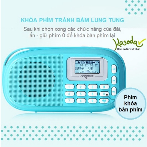 Đài nghe nhạc mini cho bé từ thẻ nhớ dùng làm loa ngoài đài nghe FM loa tắm tiếng Anh Nogo