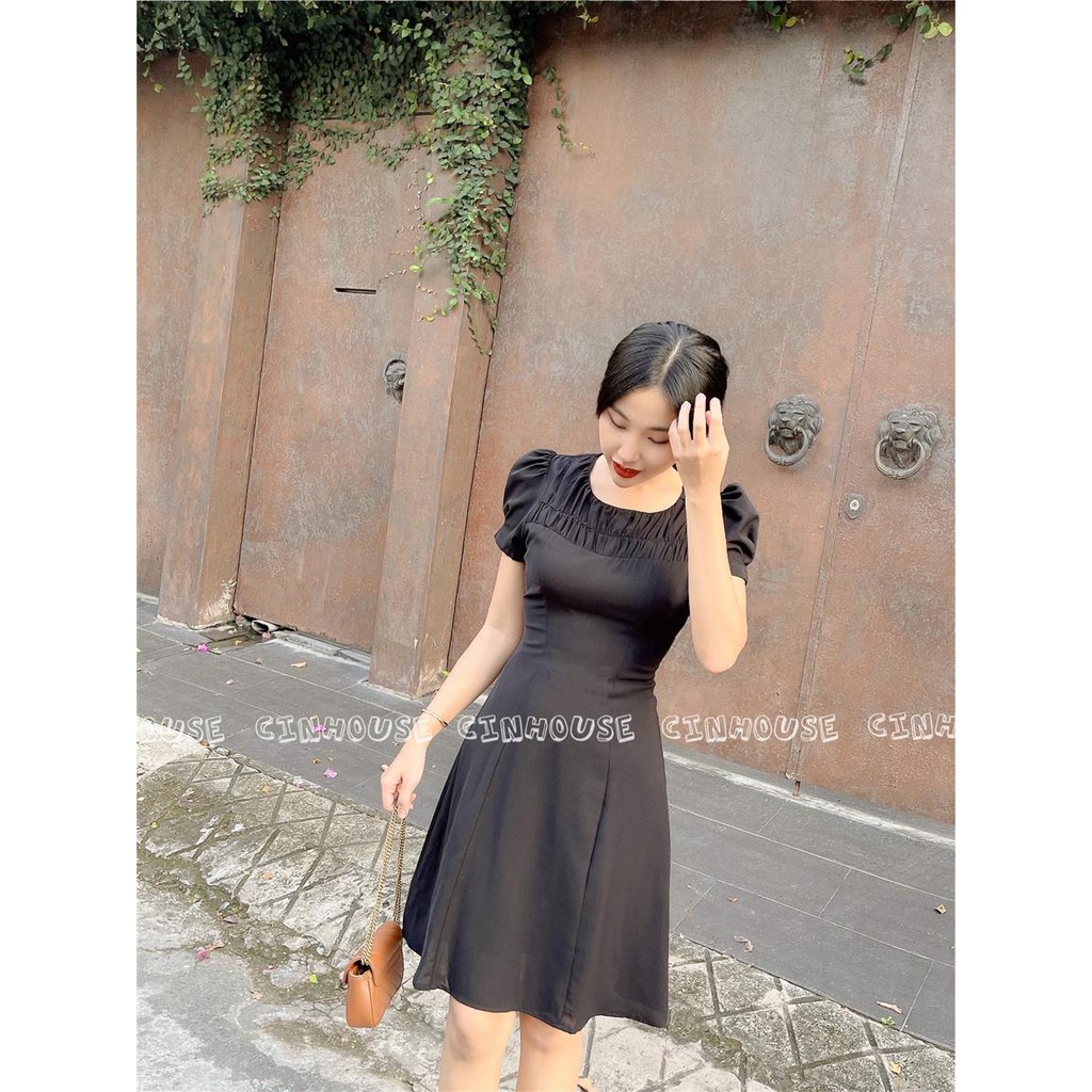 Đầm xòe  nhún cổ Hannah 0401 CIN HOUSE