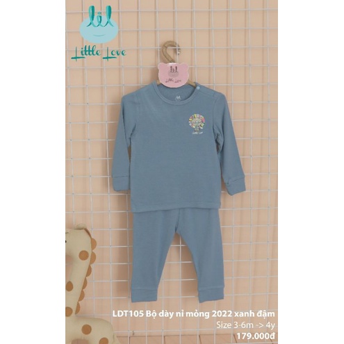 Lil little love - Bộ dài tay vải nỉ mỏng đủ size cho bé 9-18kg