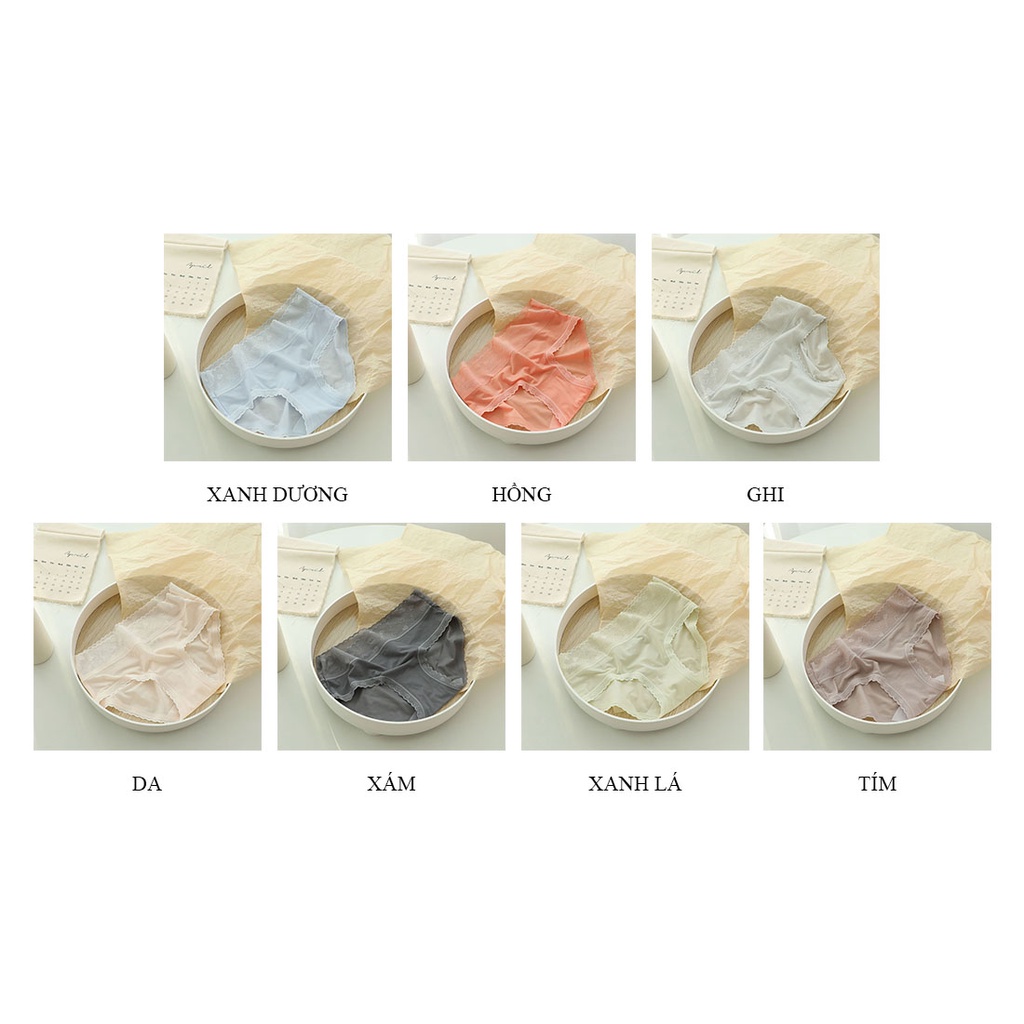 Quần lót nữ lụa tàng hình cạp ren mỏng mịn thoáng khí siêu mát LAVENUSA QL67