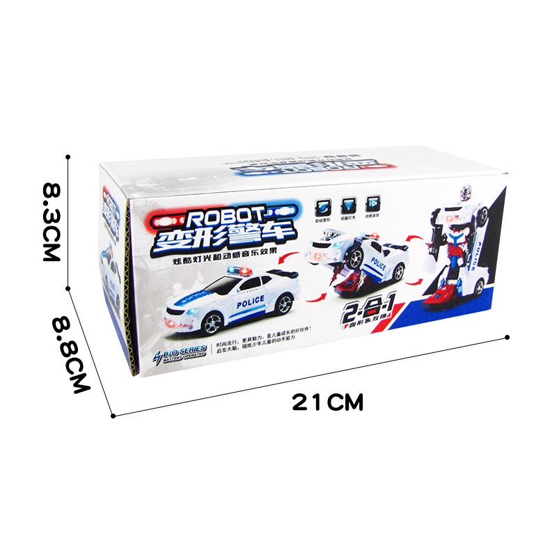 Đồ Chơi Xe Cảnh Sát Biến Hình Rô Bốt Có Đèn Và Nhạc MY00261