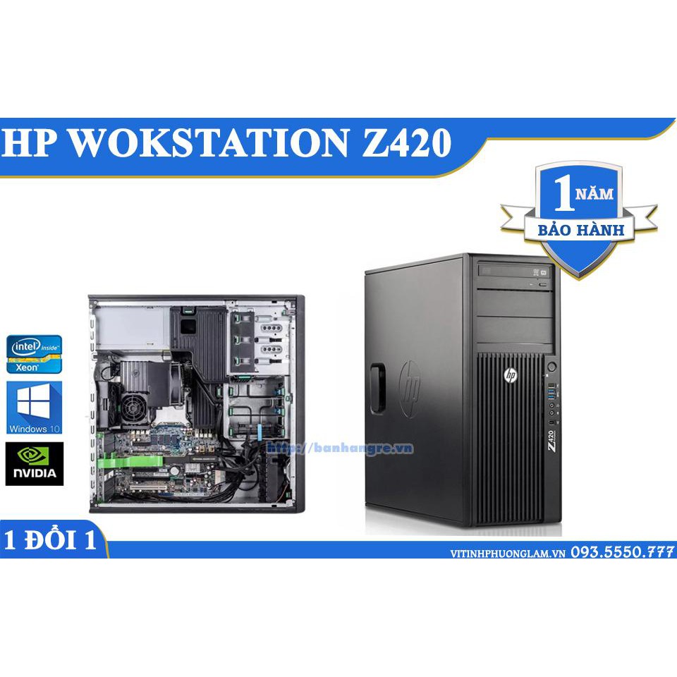 MÁY TRẠM HP WORKSTATION Z420 / CẤU HÌNH CPU XEON E5-26xx V2 (TỪ 12 ĐẾN 24 LUỒNG)