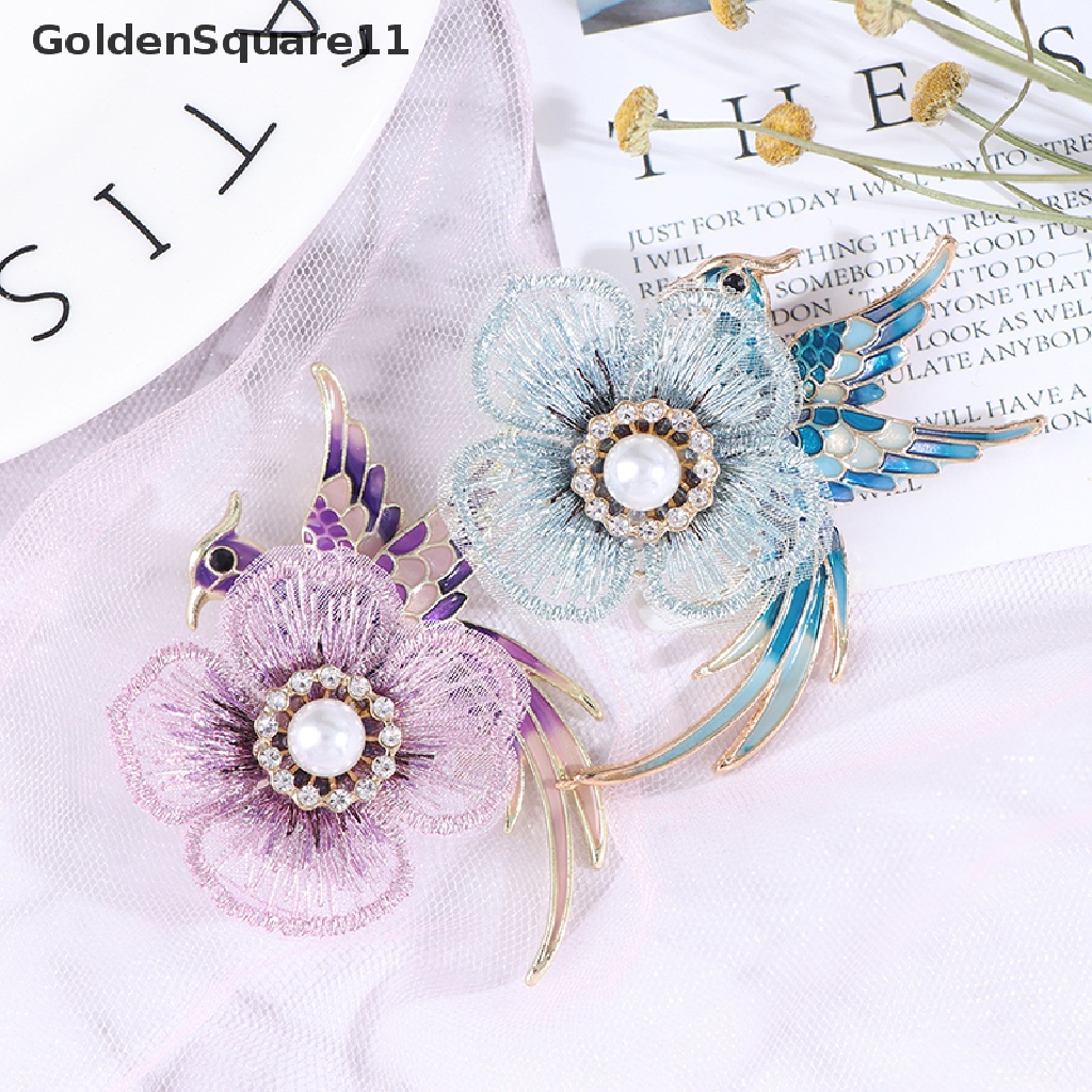 [GoldenSquare11] 1Pc Rhinestone Brooches for Women Enamel Bird Pin Peacock Fashion Brooch Gift [GoldenSquare11]