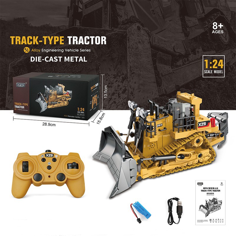 1:24 RC Trucks Mini Remote Control Bulldozer Alloy Engineering Car Dump Truck Crane Excavator el Vehicle Toys Gift