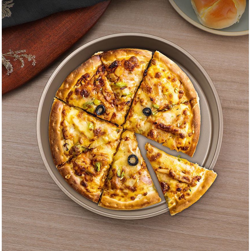 Khuôn khay thép tròn nướng bánh Pizza chống dính