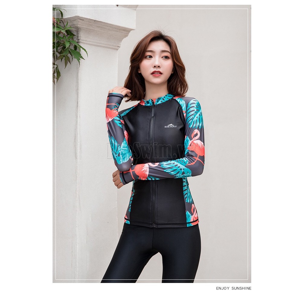 Áo Bơi Dài Tay Nữ Sbart 9049 Xanh Đen | BigBuy360 - bigbuy360.vn