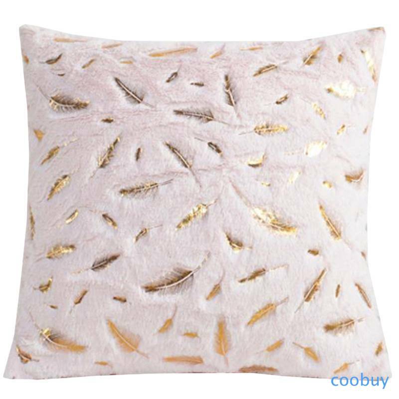 Soft Fur Pillow Cases Feather Pattern Cushion Cover Luxury Sofa Home Decoration CB❤❤