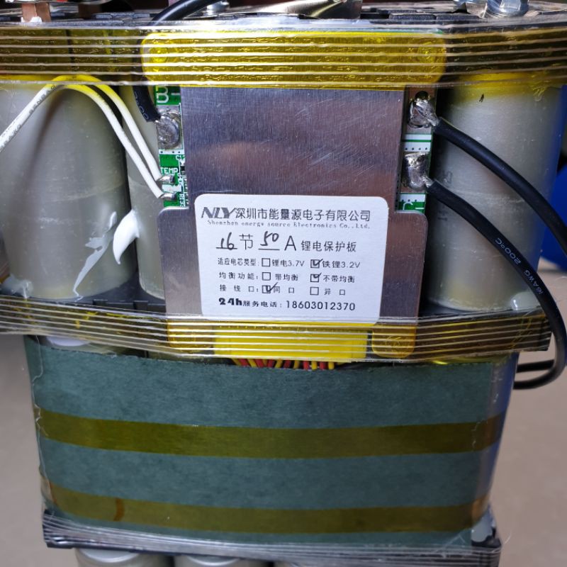 Achun.vn - KHỐI PIN SẮT XE ĐIỆN 48V/54V - 16S- 12AH/18AH XẢ 30A/50A PIN 32650 VÍT