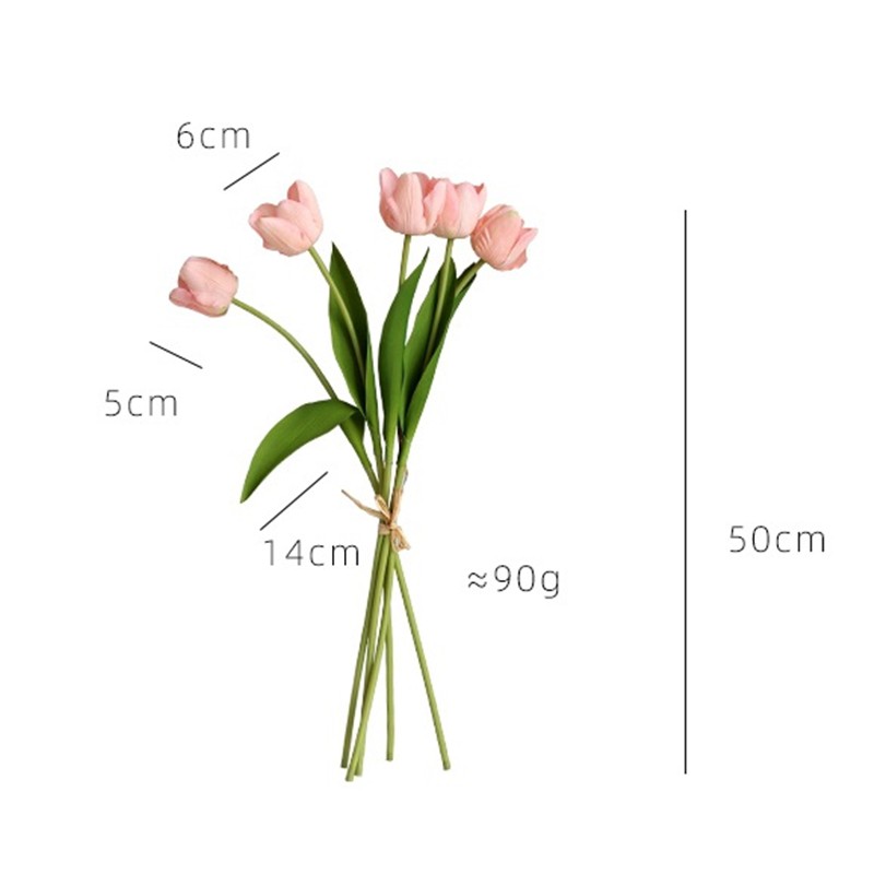 5pcs 1 bó hoa tulip giả hoa giả Dùng Trang Trí bông hoa giả để bàn hoa giả cao cấp hoa gia hoa giả chụp ảnh trang trí nhà hoa giả decor