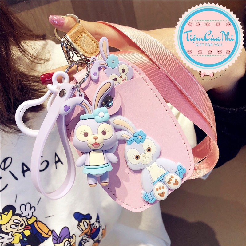 Thẻ đeo bảng tên sinh viên nhân viên bằng da PU cao cấp unicorn, gấu pooh, stitch, snoopy, bunny,totoro Tiệm Của Nhi TĐD