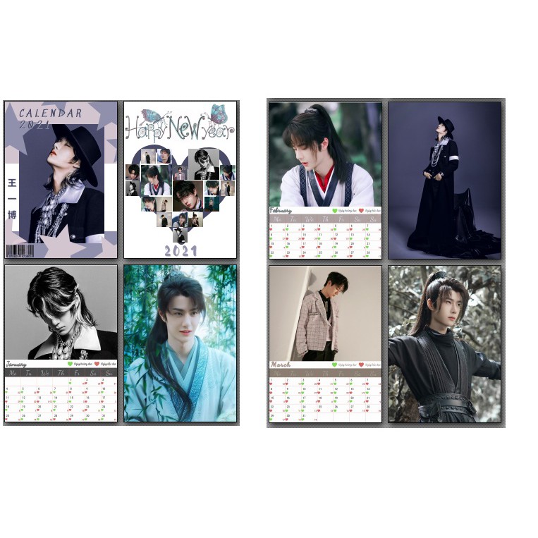 [Handmade] Calendar Mini YiBo 2021 tặng kèm 1 bookmark và sticker siêu xinh
