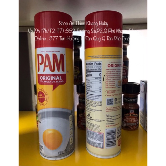 PAM 12oz (~ 1200 lần) 1 chai Dầu ăn kiêng dạng xịt dành cho người ăn kiêng