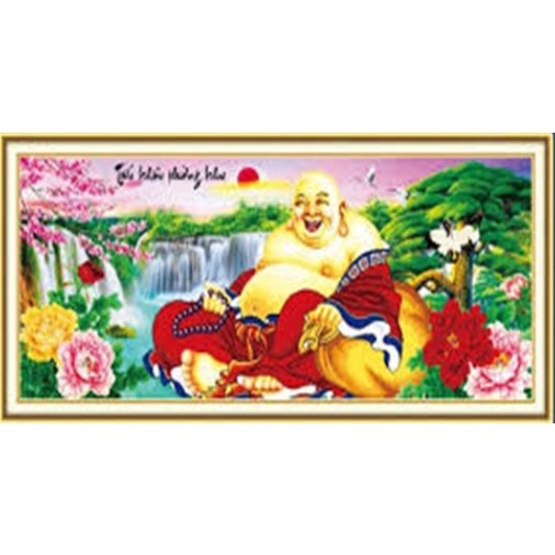 TRANH THÊU CHỮ THẬP THÊU KÍN KÍN PHẬT DI LẶC MN0167 (200X90) MN0166 (160X70) MN0165 (120X60) - TRANH CHƯA THÊU