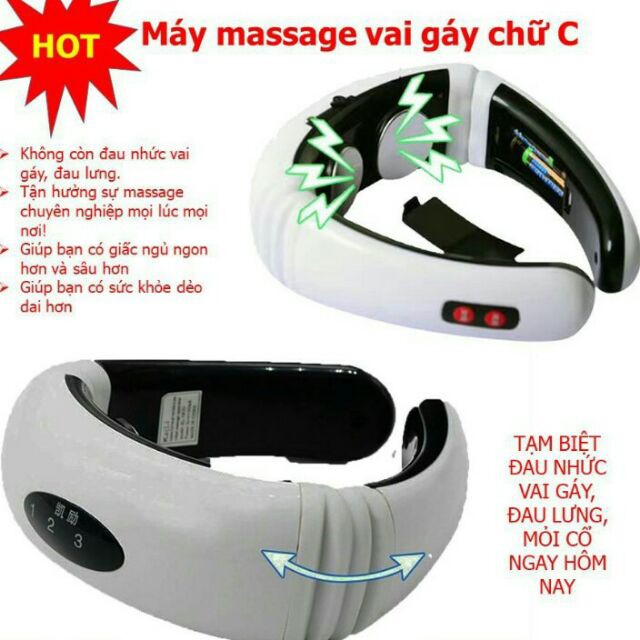 [FREESHIP] Máy Massage Cổ Vai, Giảm Đau Mỏi Cổ Thông Minh Công Nghệ Cao, Trị Liệu Sâu Hiệu Quả.