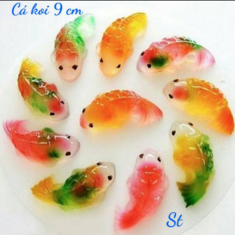 Khuôn Silicon 6 Cá Koi 9 Cm Làm Thạch Rau Câu, Pudding