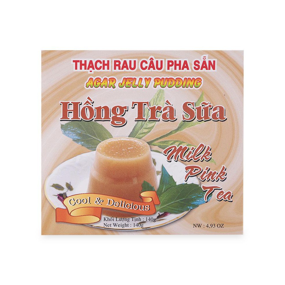 Thạch Rau Câu Pha Sẵn Hồng Trà Sữa 3K Hộp 140G