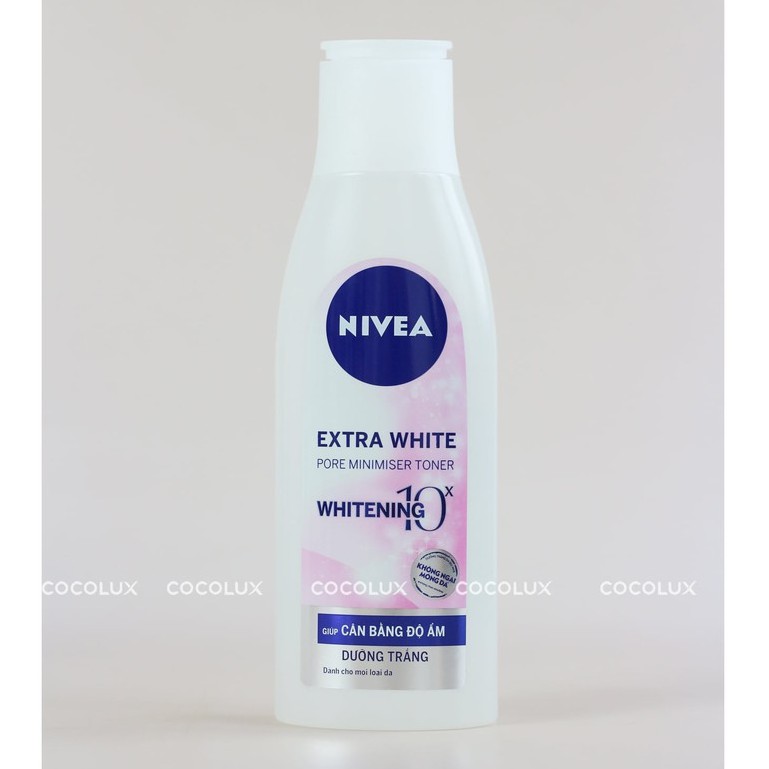 [COCOLUX] Nước hoa hồng NIVEA dưỡng trắng &amp; se khít lỗ chân lông 200ml