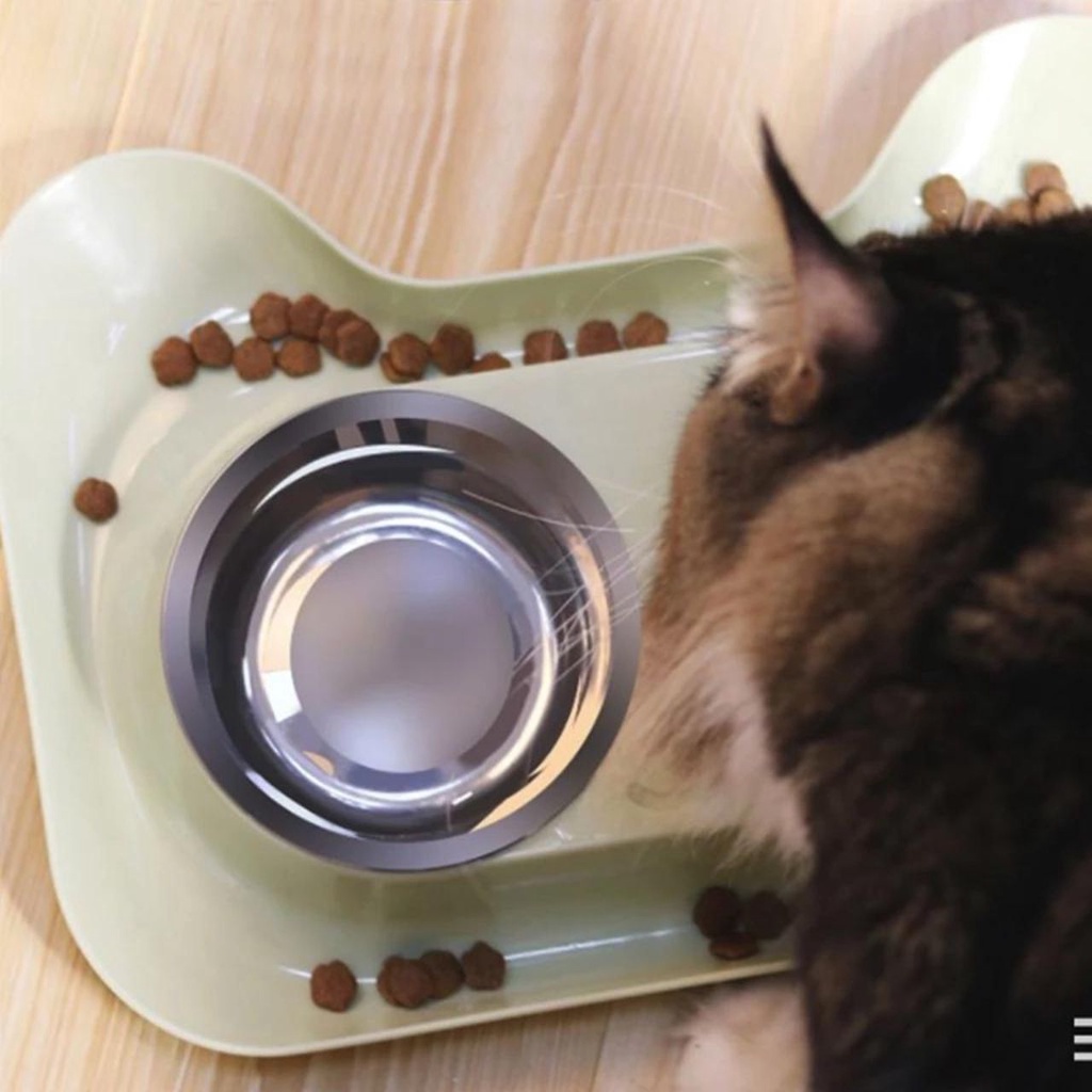 Bát ăn đôi chống kiến inox cho chó mèo loại cao cấp dày dặn - Thaivucattery