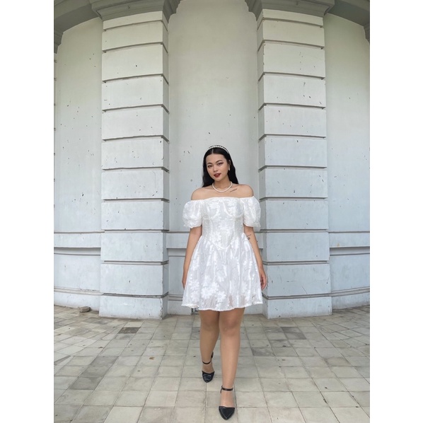 Đầm voan hoa nổi bigsize LÉNA