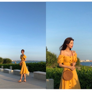 Váy vàng mustard - ẢNH THẬT