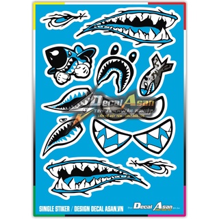 Tem Logo Sticker Cá Mập Siêu Dễ Thương
