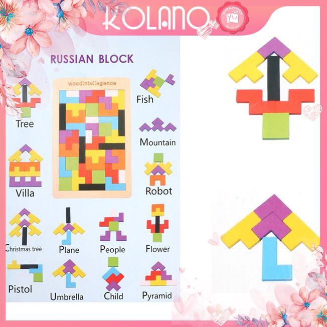 Đồ Chơi Xếp Hình Gỗ KOLANO Đồ Chơi Giáo Dục Trí Uẩn Tangram Nga Phát Triển Tư Duy Thông Minh TE-001212