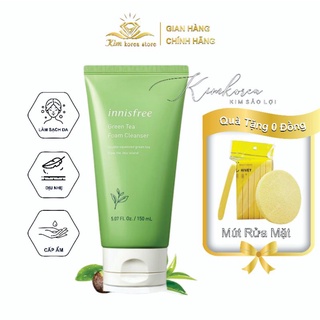 Sữa rửa mặt trà xanh Innisfree làm sạch sâu mềm mịn không khô da giúp chống lão hóa Green Tea Cleansing Foam mẫu mới