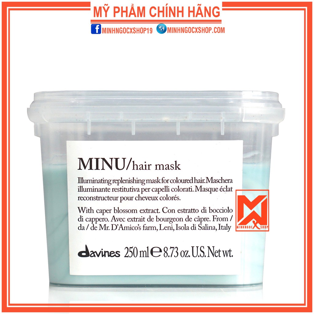 Mặt nạ tóc dành cho tóc nhuộm DAVINES MINU 250ml chính hãng