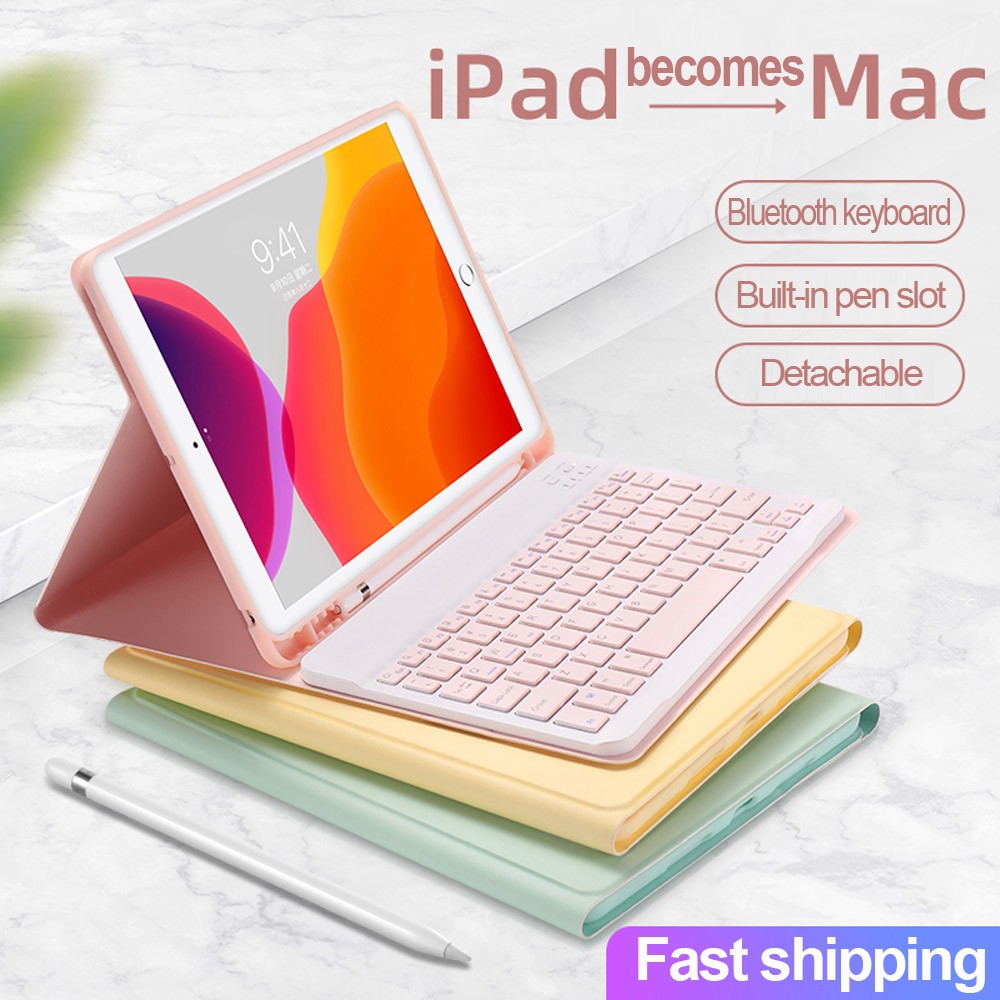 Hàng chính hãng ◐Bộ bàn phím + chuột Bluetooth ốp bảo vệ GOOJODOQ iPad 9.7 2017 2018 2019 10.2 5th 6th Gen7 Air 1 2