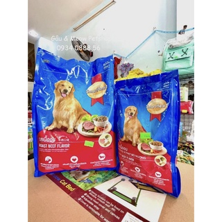Combo 5 gói SmartHeart Adult Roast Beef Flavor vị bò bít tết cho chó lớn - 400g