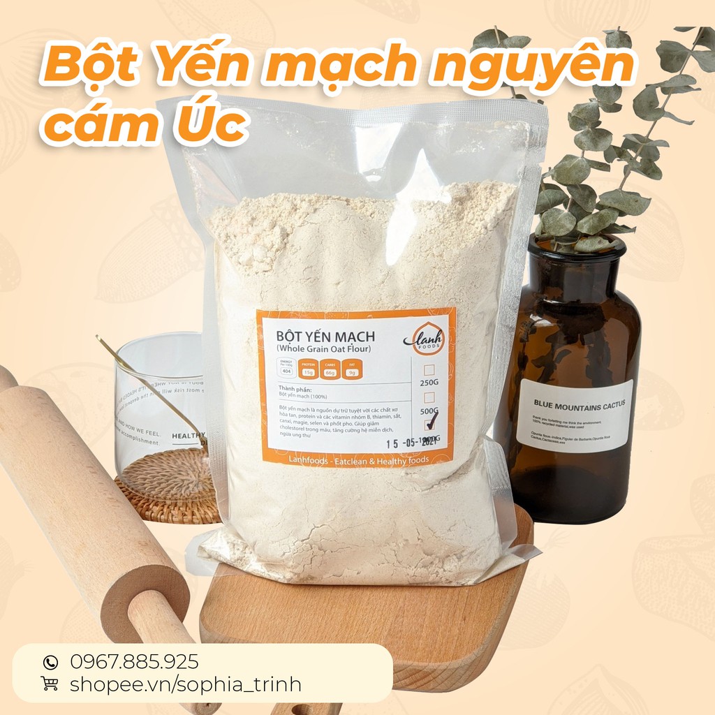 Bột Yến Mạch Nguyên Cám Úc 500/1000g