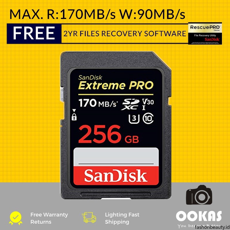 Thẻ Nhớ SanDisk Extreme Pro SD 170MB / s Cho MáY ẢNh DSLR 256GB / 128GB / 64GB / 32GB