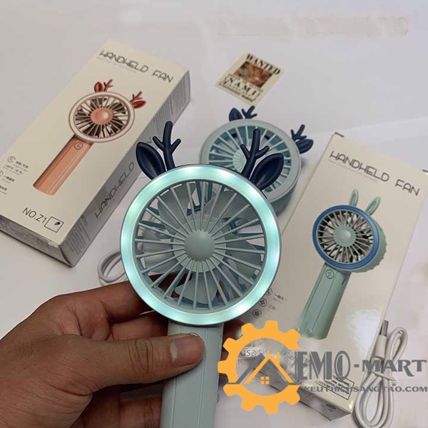 ⚡️𝗕𝗛 𝟭𝟮 𝗧𝗛𝗔́𝗡𝗚⚡️ Quạt cầm tay Pin Sạc ⚡️ Có đèn Led 2 cấp, Gió 3 tấc độ, Nhựa ABS cao cấp
