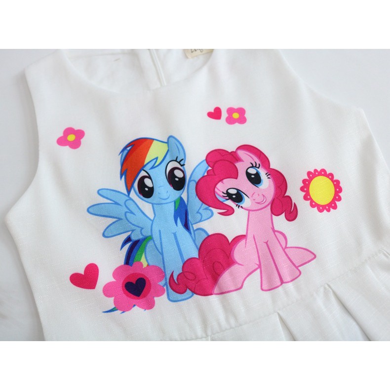 Dễ Thương Đầm Sát Nách Hoạ Tiết Hoạt Hình My Little Pony Cho Bé Gái