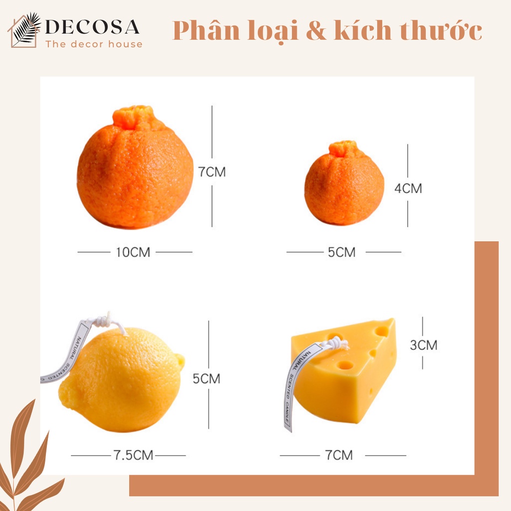 Nến thơm trang trí nhà cửa hình trái cây DECOSA