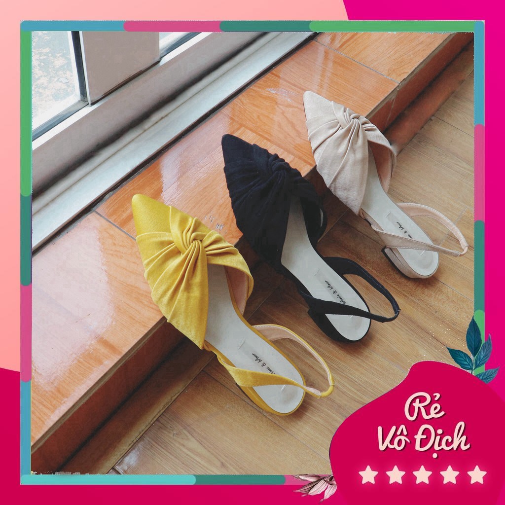 Sandal Bít Mũi Nữ bAimée & bAmor Quai Hậu Gót Vuông Bệt 1.5cm Mũi Nhọn Đế Bằng Thời Trang Hàn Quốc Đẹp Cao Cấp - MS1516