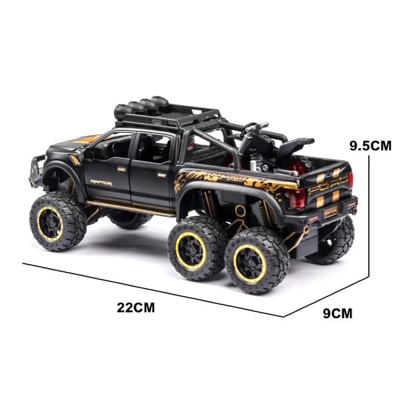 Mô Hình 1:28 Xe Bán Tải Ford F150 Beast Raptor 22cm