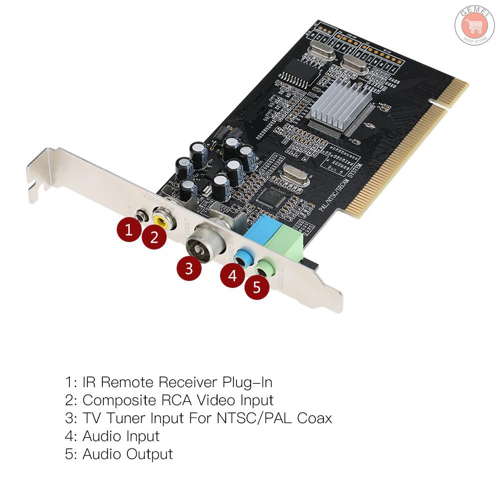 【G&M】PCI Internal TV Tuner Card MPEG Video DVR Capture Recorder PAL BG PAL I NTSC SECAM PC PCI Multimedia Card Remote